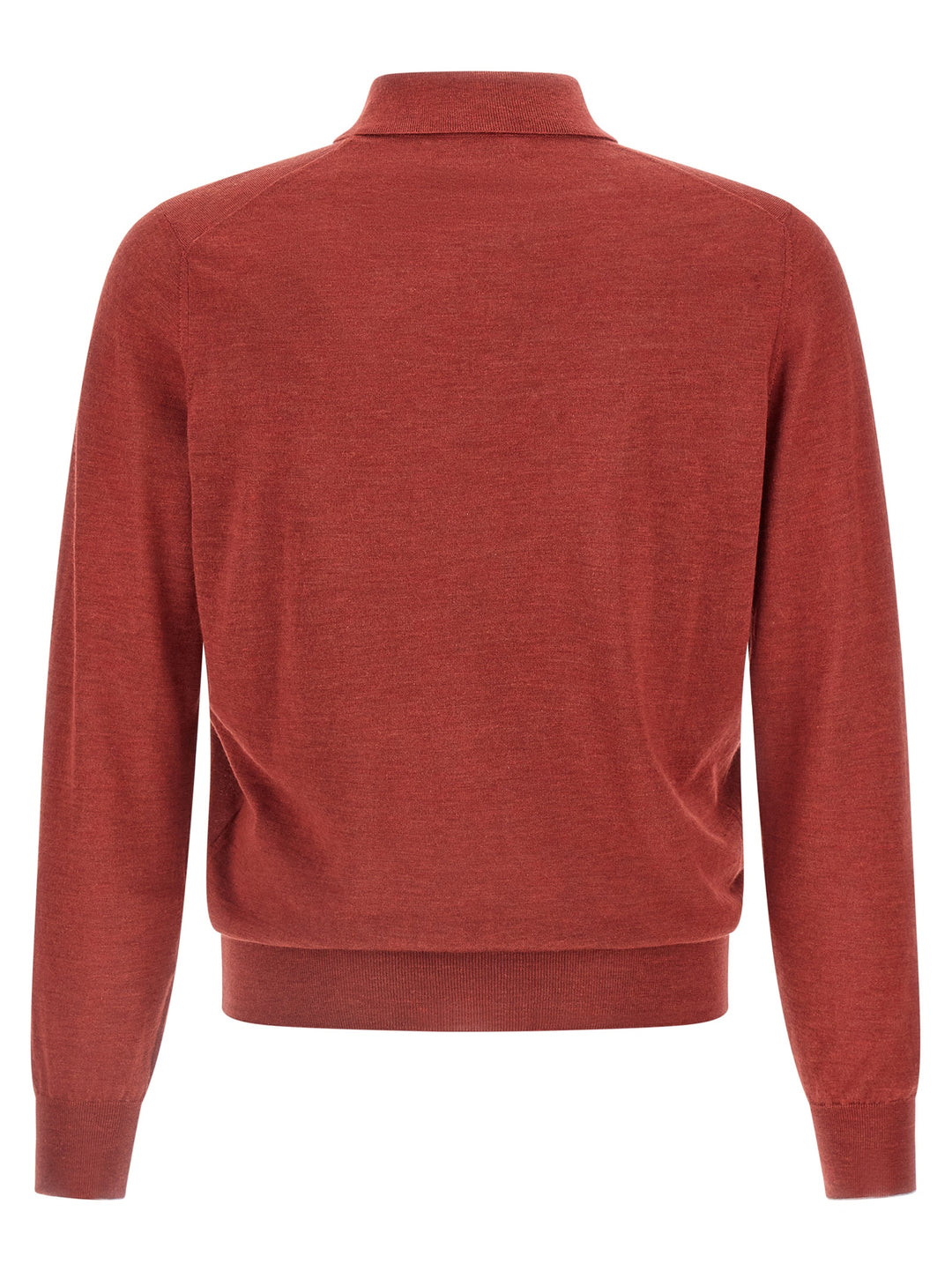 Brunello Cucinelli Shaved Knit  Shirt Polo - Rosso | 749dff7c826be62815967e4a452ab15395243b62