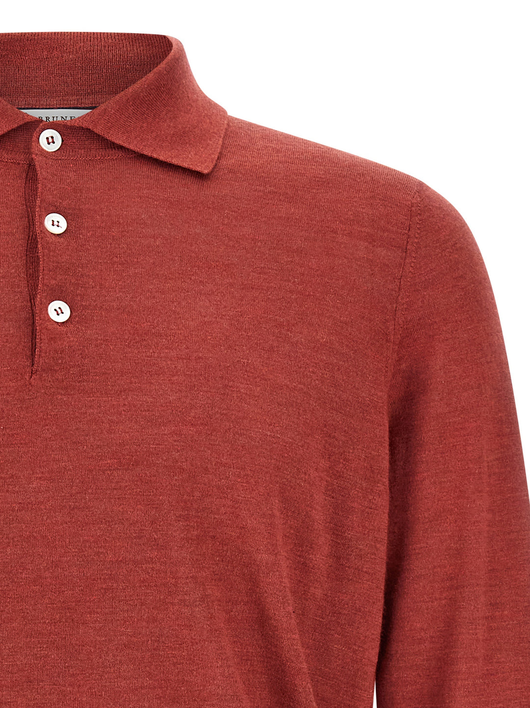 Brunello Cucinelli Shaved Knit  Shirt Polo - Rosso | c351e5fe669b4f2241b013afc0106bb81e331a07