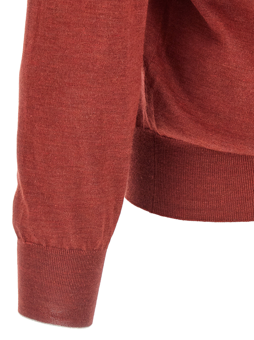 Brunello Cucinelli Shaved Knit  Shirt Polo - Rosso | bb94a32afb1e300ba587a662a9a38859413b117c