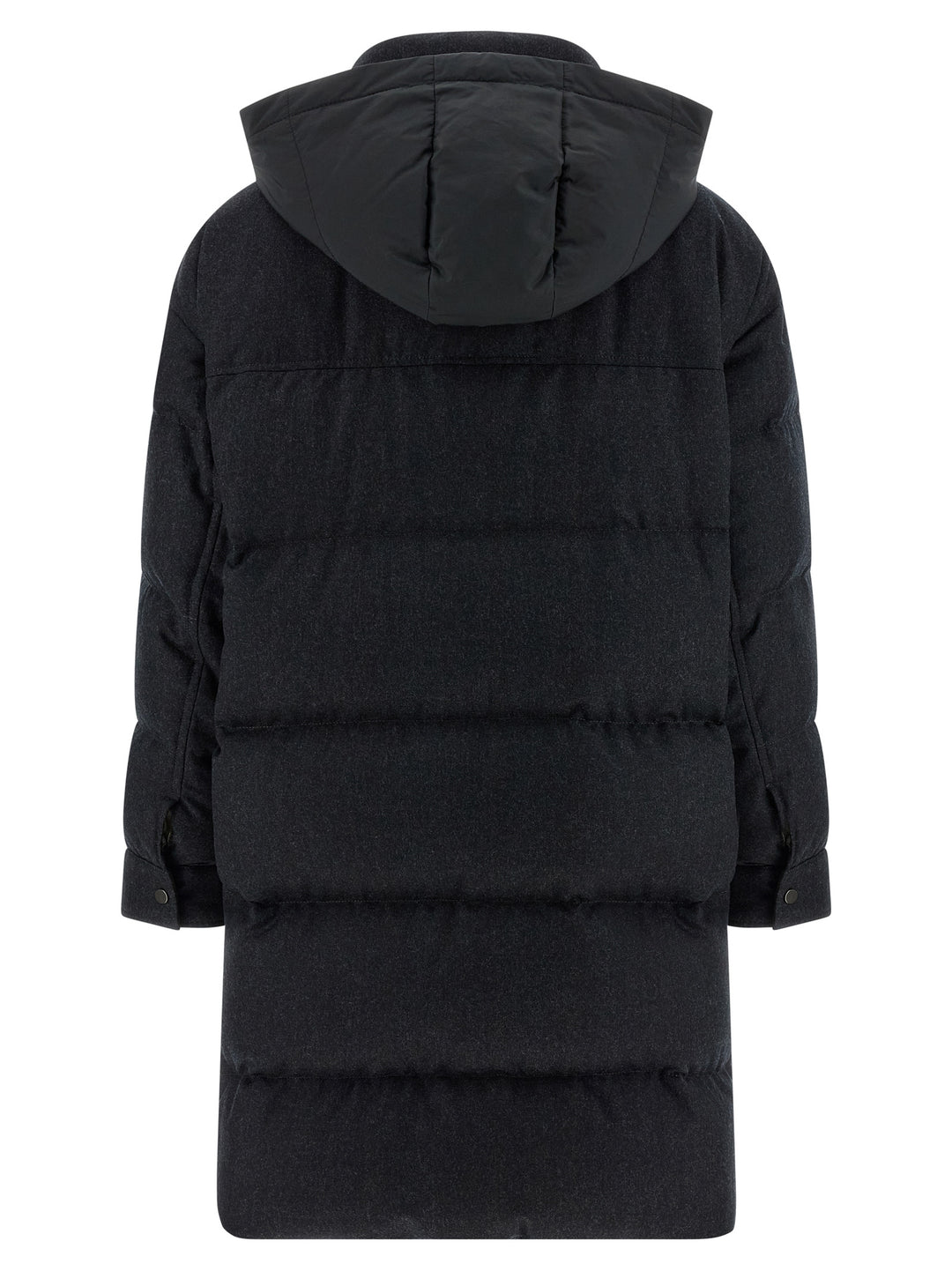 Brunello Cucinelli Shiny Zipper Pull Puffer Jackets - Grigio | 16145d93ee2745d2db9127b0fa5b5bf37119d2e9