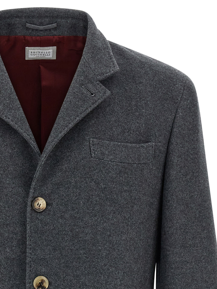 Brunello Cucinelli Cashmere Blazer - Grigio | adb284f8e6315341f89c196b74683390a1f0e50d