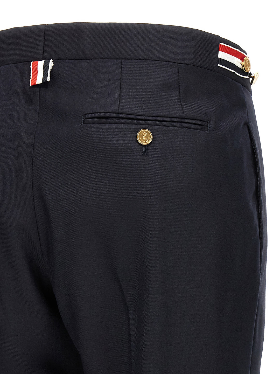 Thom Browne Low Rise Pantaloni - Blu | 9ab20ff41d8f21296cd5d15740c82edca4e15fa9