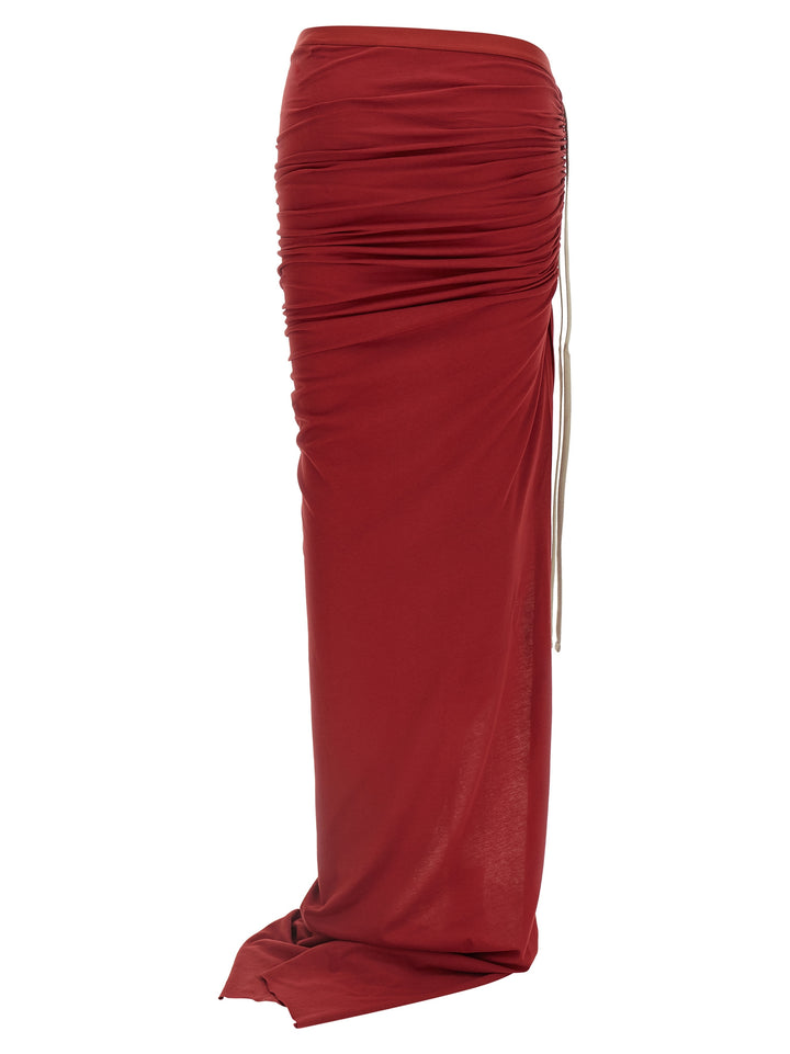 Rick Owens Adjustable Gonne - Rosso | a03dfa8955844fffb73d9713ad877ddc33b8fd09