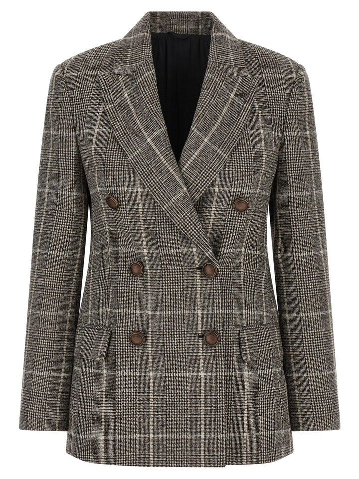 Brunello Cucinelli Prince Of Wales Blazer BlazerS - Marrone | 6b1e77e29b20407819b0c536271ecb2b991109e2