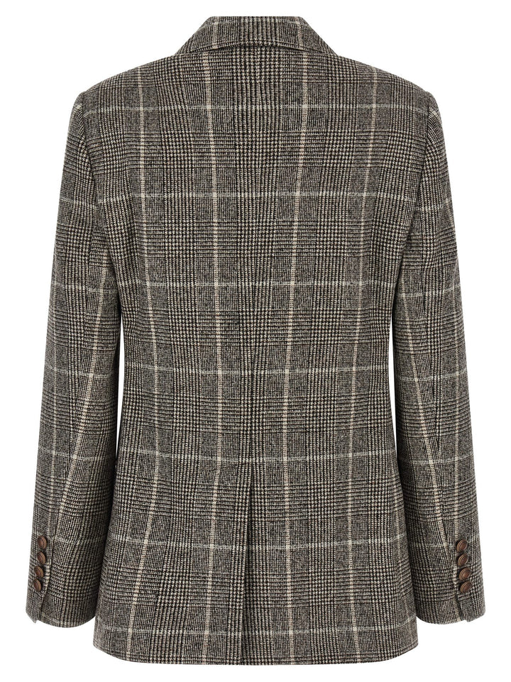 Brunello Cucinelli Prince Of Wales Blazer BlazerS - Marrone | fe67f30b2c6d669e6a02dbdbc84d314449aef58c