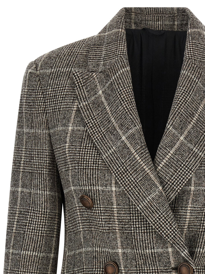 Brunello Cucinelli Prince Of Wales Blazer BlazerS - Marrone | e4d6ae0811c5158be22d99735522af7296d836ef