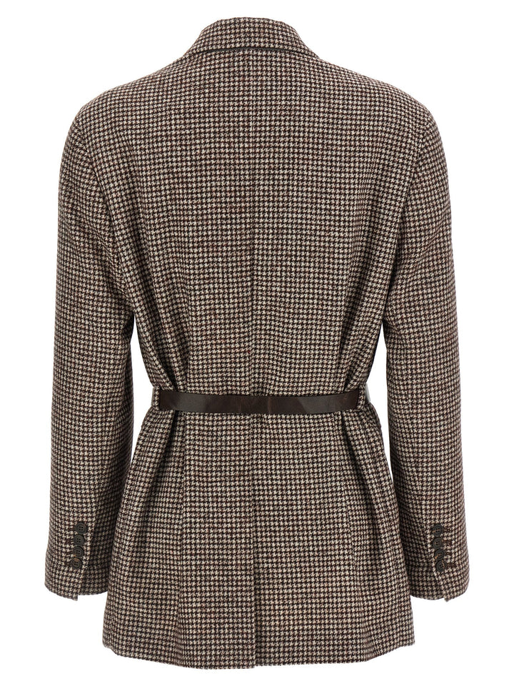 Brunello Cucinelli Houndstooth Blazer BlazerS - Marrone | 2c2580c320fac0d6630977c02672aea8bb95910f