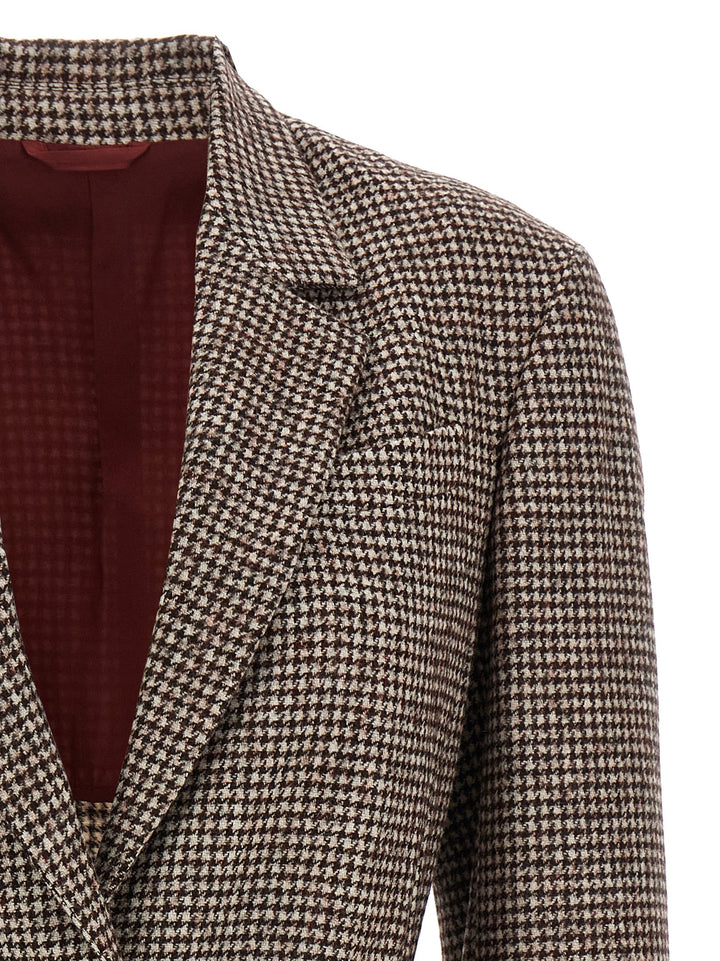 Brunello Cucinelli Houndstooth Blazer BlazerS - Marrone | e521325ffa9bcadb4e8559b49bec36f8bcb89e40