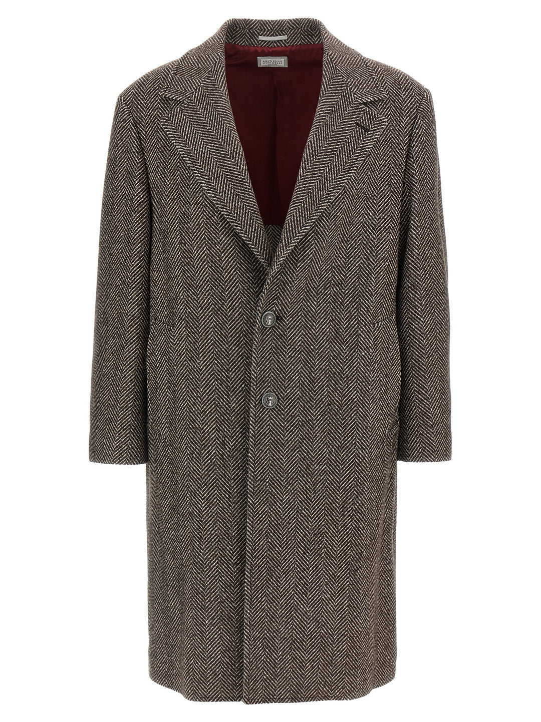Brunello Cucinelli Single-Breasted Cashmere Coat Trench e Impermeabili - Marrone | f1731a46861338f93a739173b5b6828541406ae7