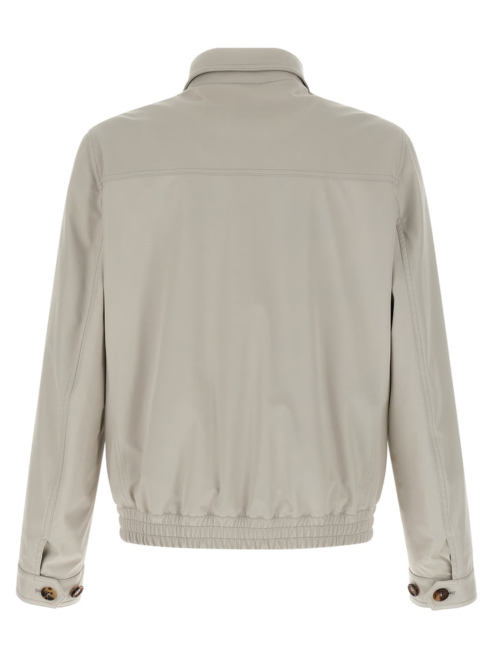 Brunello Cucinelli Nylon Bomber Jacket Puffer Jackets - Grigio | 82cef6baaa42329f5b93a841277e1f5ab30444db