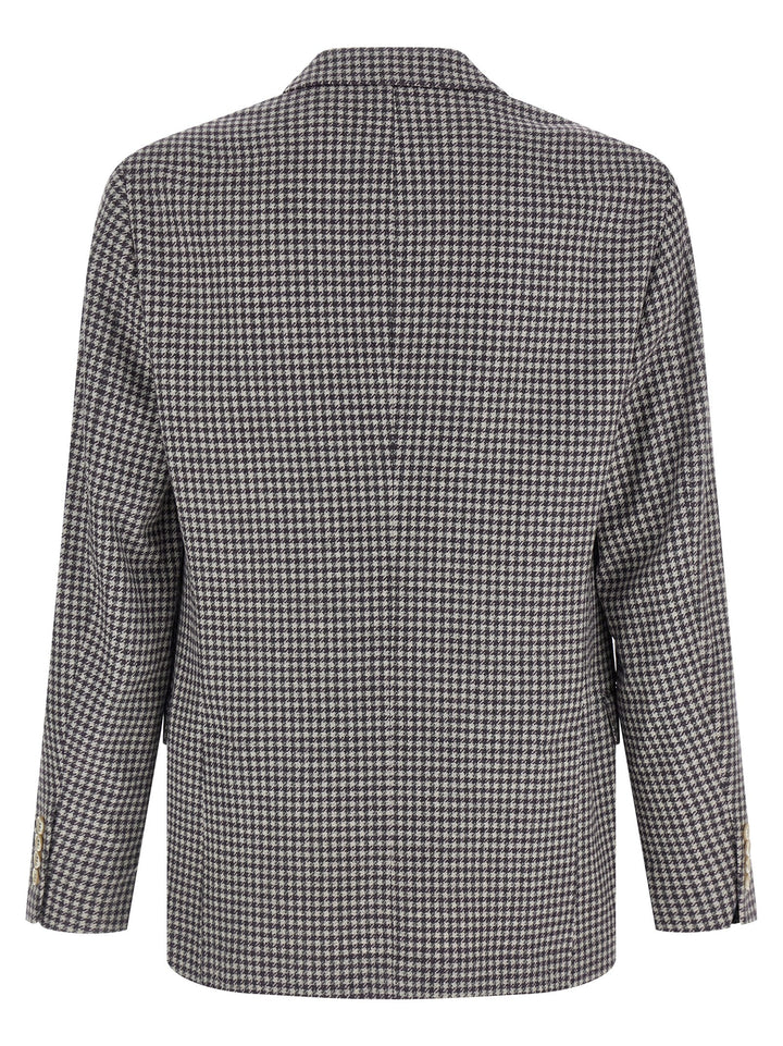 Brunello Cucinelli Houndstooth Blazer - Grigio | bbeb06792ddfb697c6faf6c8e9297c9a18e4c665