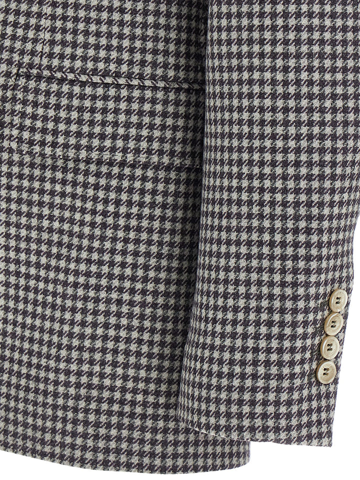 Brunello Cucinelli Houndstooth Blazer - Grigio | 5c222f534d01095a51f3a98c333e99b474e36bf2