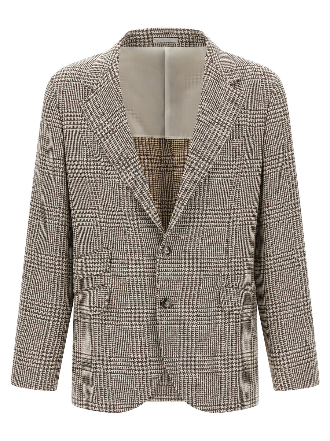 Brunello Cucinelli Houndstooth Blazer - Multicolor | cecf86e5a5fc7c038cc8331d98fd06e6ad2382ef