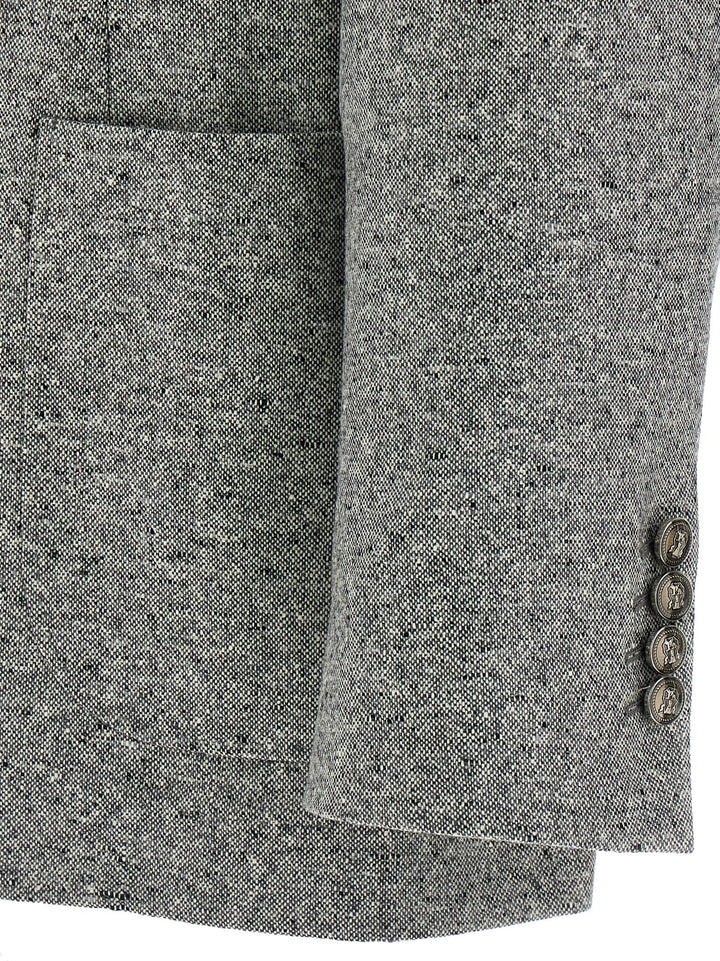 Brunello Cucinelli Grisaille Blazer - Grigio | b2526bfd81b470f57bd5a1a61f586af6453ba7d7