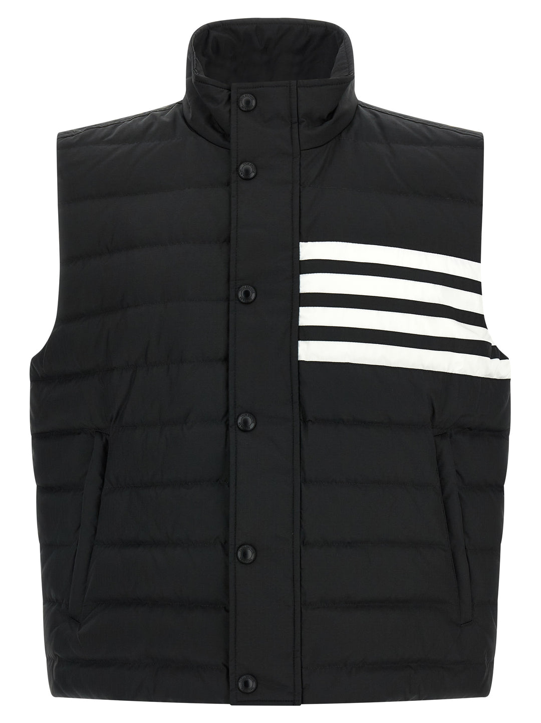Thom Browne 4 Bar Gilet - Bianco/Nero | a1ee65815a9391988e08008268ae666978976ccb