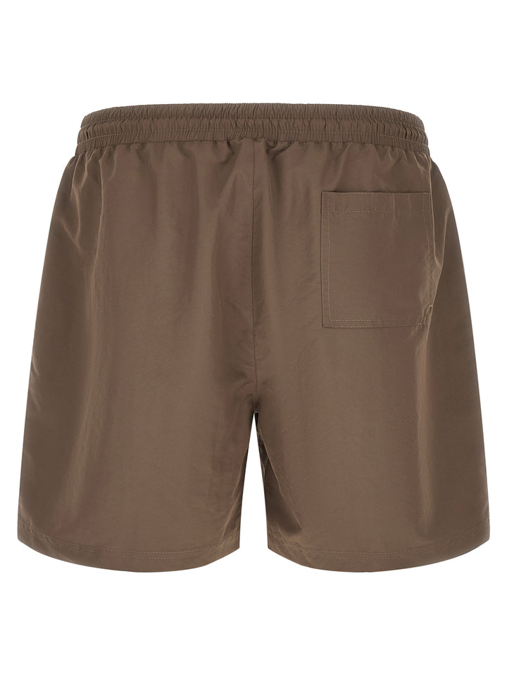 Brunello Cucinelli Logo Embroidery Swimsuit Beachwear - Marrone | 849e55df53ab966f1935d10af866674429e0baf5