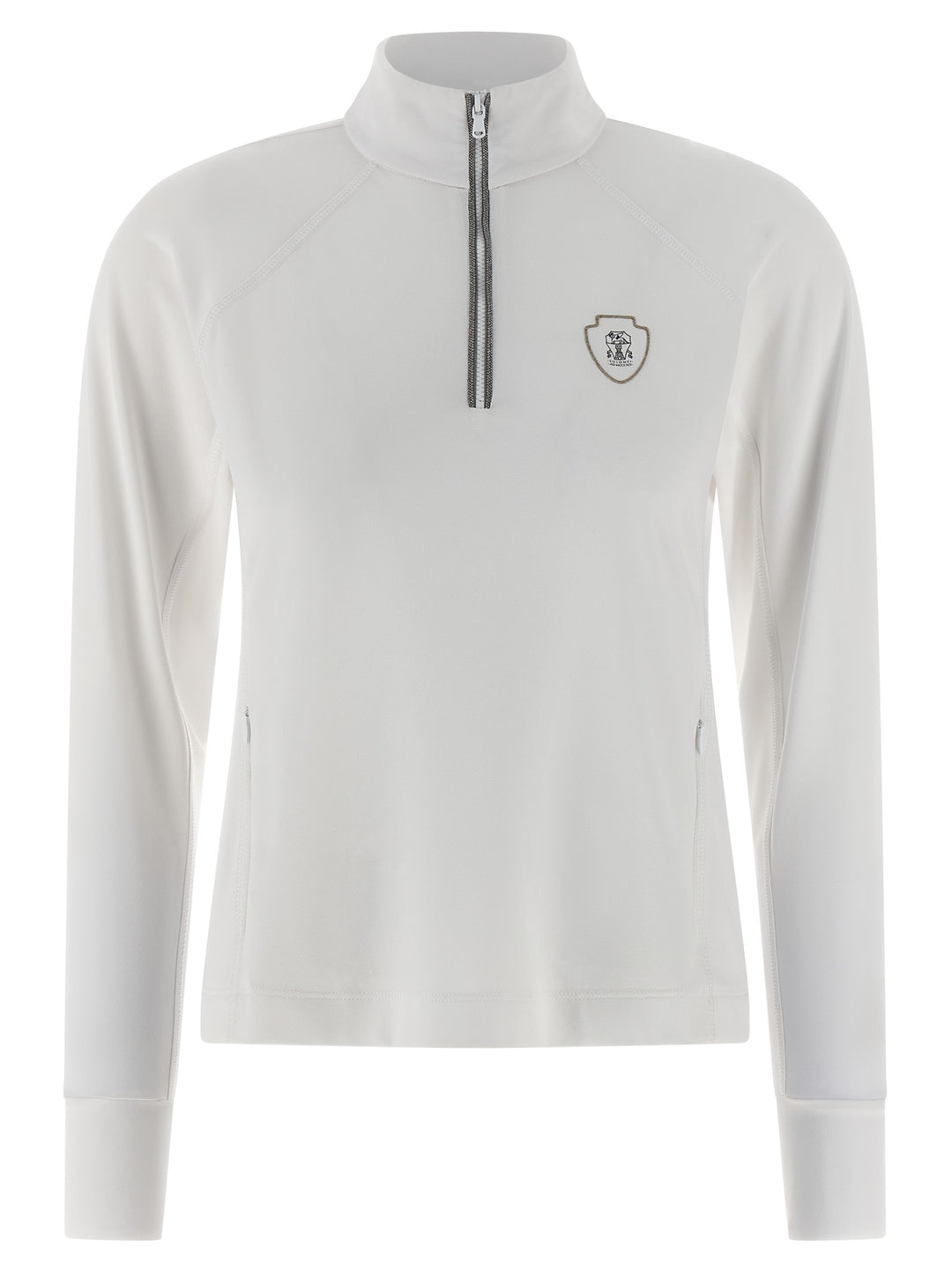 Brunello Cucinelli Precious Half Zip Maglioni - Bianco | 49460045a77754d81adbb91bb5db130e82fa2a76