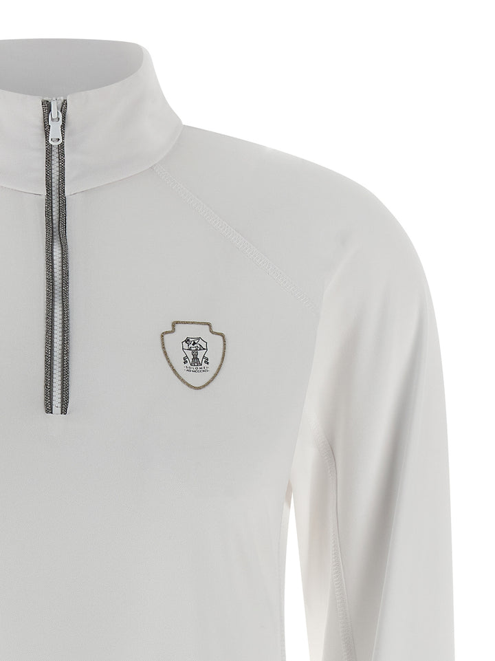 Brunello Cucinelli Precious Half Zip Maglioni - Bianco | 6681cc1315285a65241e8212b7f0575165f7b023