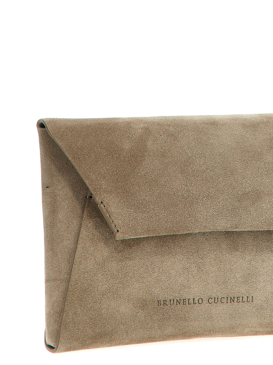 Brunello Cucinelli Monile Suede  Bag Clutch - Grigio | 6b3eaac3e6f32e5f6c7c0891204ceb60ac014fce