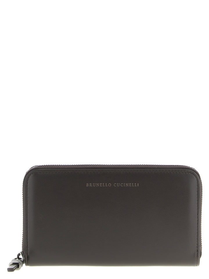 Brunello Cucinelli Shiny Zipper Pull Portafogli - Marrone | 5c6254f292adb5843db1758d8901b6565105be7e