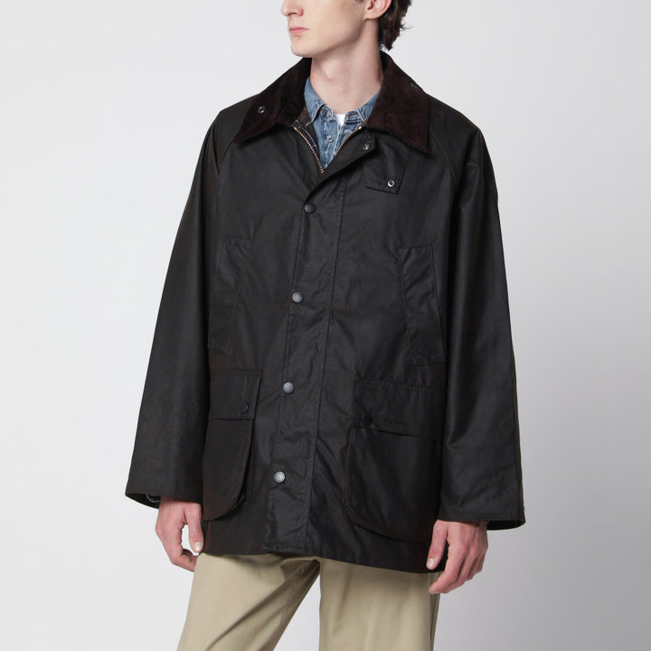 Barbour Dark Brown Os Bedale Jacket In Waxed Cotton
