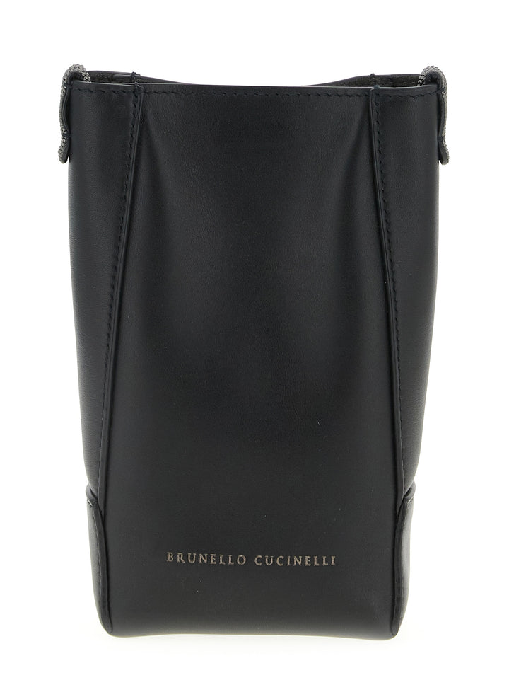 Brunello Cucinelli Cell Phone Holder With Shoulder Strap Casa e Lifestyle - Nero | 24e8905f37400350ecb871d232ccbd0cc65a7f88