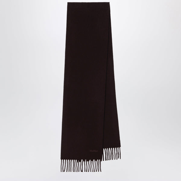 Brown Wool Scarf With Fringes