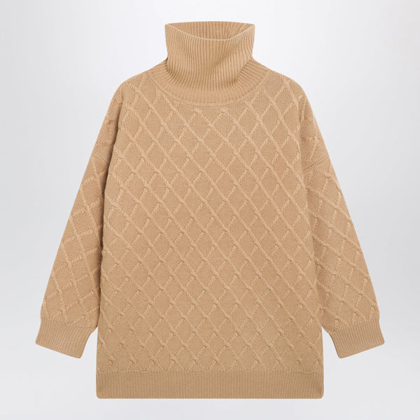 Oversized Camel Wool And Cashmere Sweater