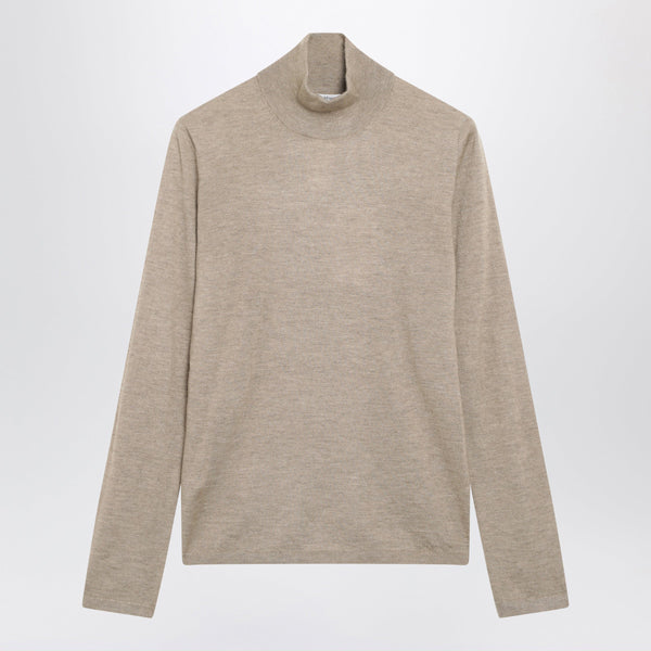 Dark Brown Melange Cashmere Turtleneck