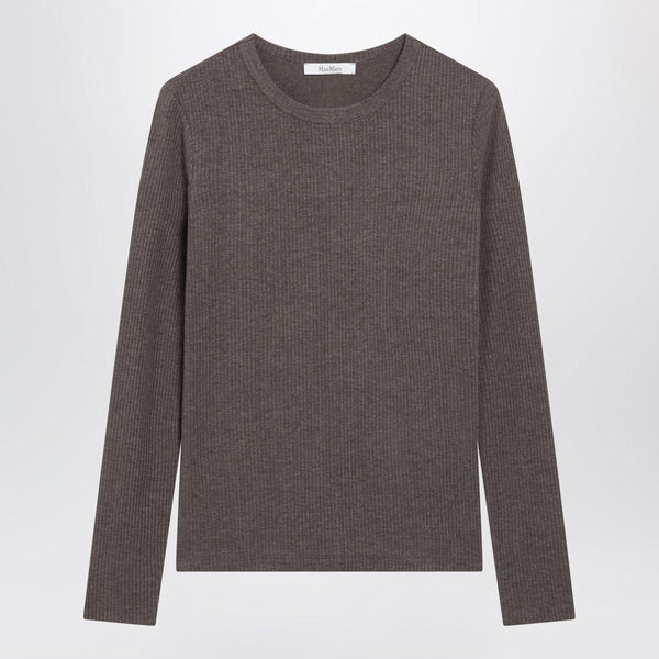Long-Sleeve T-Shirt In Dark Khaki Jersey