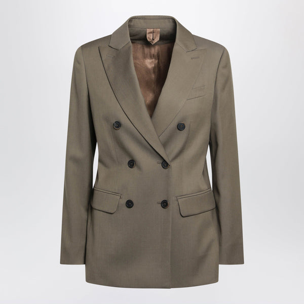 Camel Double-Breasted Wool Jacket
