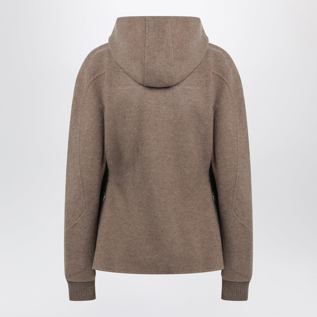 Max Mara Sweat À Capuche Marron En Laine Et Cachemire