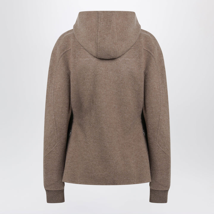 Max Mara Sweat À Capuche Marron En Laine Et Cachemire