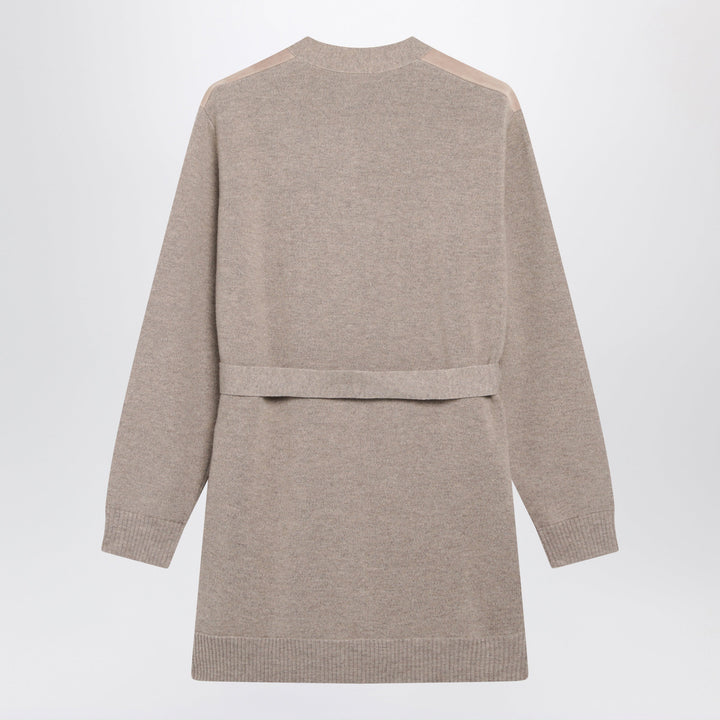 Max Mara Cardigan Chiné Beige En Laine Et Cachemire