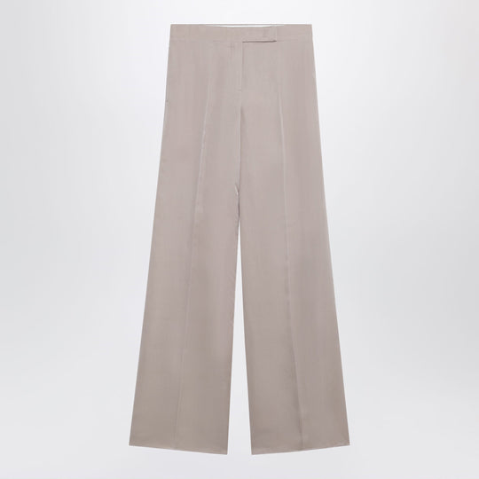 Long Silk Trousers In Pink