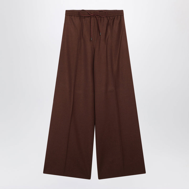 Max Mara Pantalon large en laine brûlée effet denim
