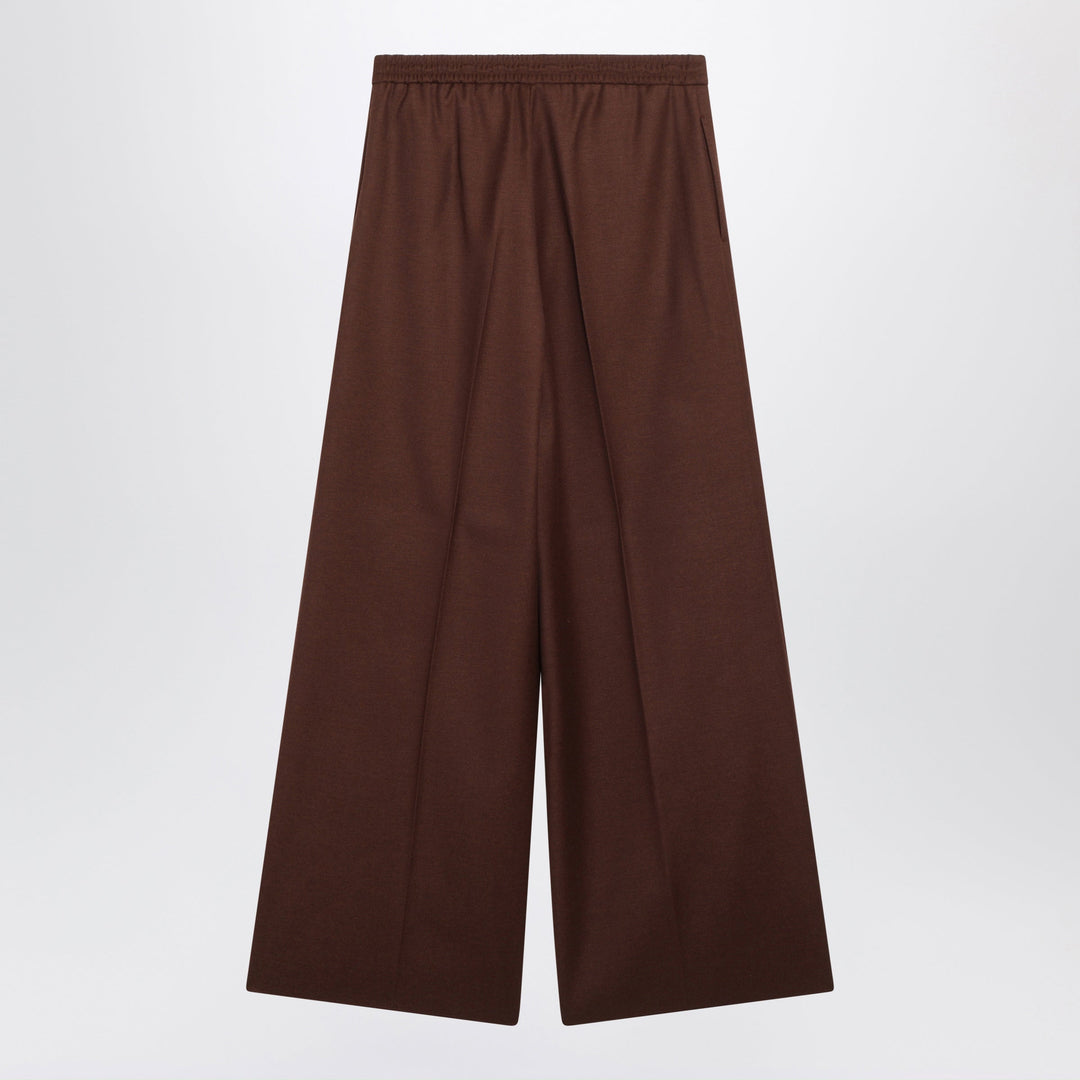 Max Mara Pantalon large en laine brûlée effet denim