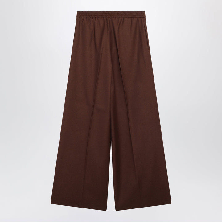 Max Mara Pantalon large en laine brûlée effet denim