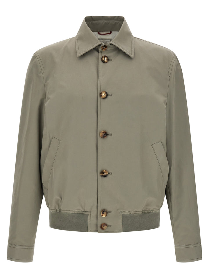 Brunello Cucinelli Cotton Jacket Puffer Jackets - Verde | 9dd03b73635330db6d8de87ffebdb7fed162250b