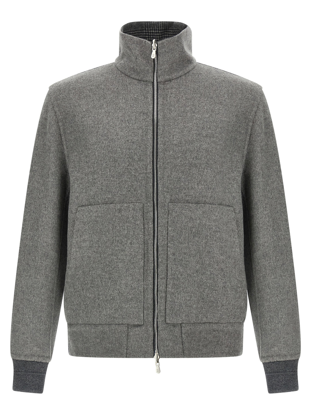 Brunello Cucinelli Cashmere Reversible Bomber Jacket Puffer Jackets - Grigio | 76ec3e779f847ff78304f7bc099e39214b076832