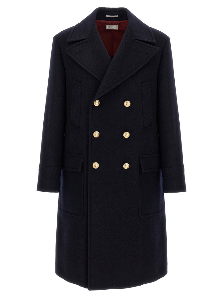 Brunello Cucinelli Wool Coat Trench e Impermeabili - Blu | 26182cc4a67dbaf608b9d78a3233a468da71053f
