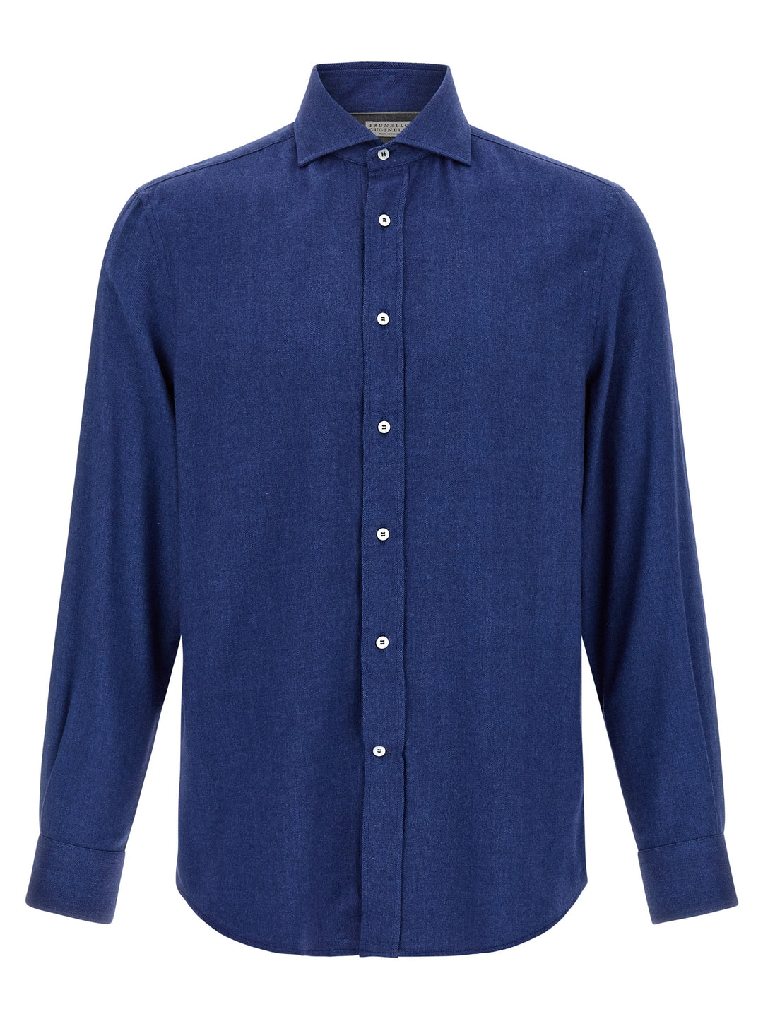 Brunello Cucinelli Herringbone Shirt Camicie - Blu | 815e036d790098a4abfab35041fdb46af0622908