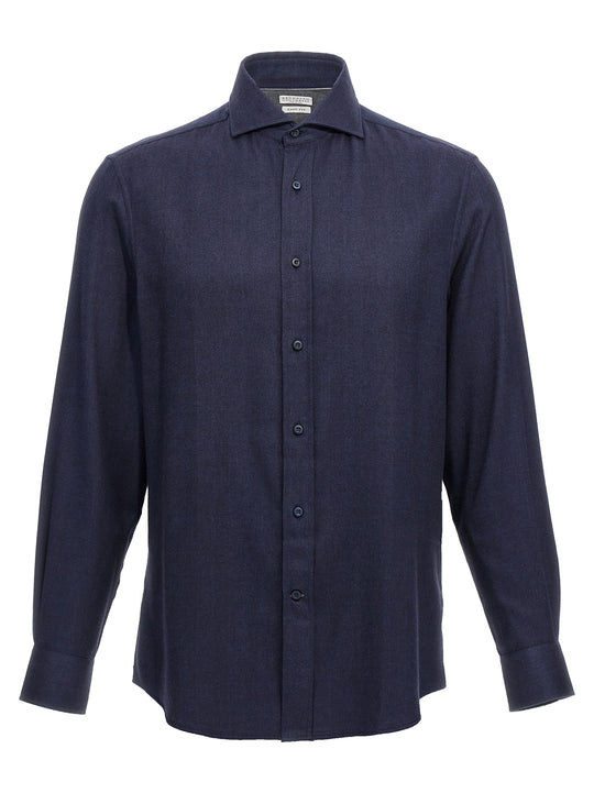 Herringbone Shirt Camicie Blu