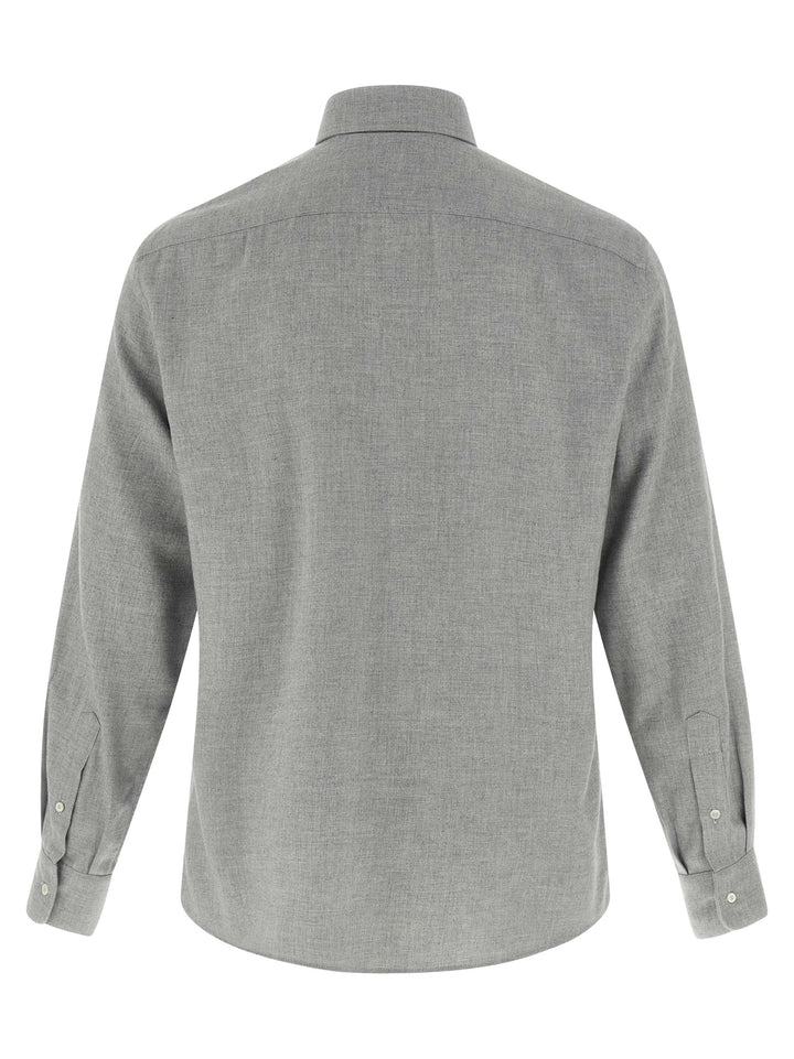 Brunello Cucinelli Cotton Shirt Camicie - Grigio | 4e587eb5e8ef191a36dff1c319a79efc240da7b3