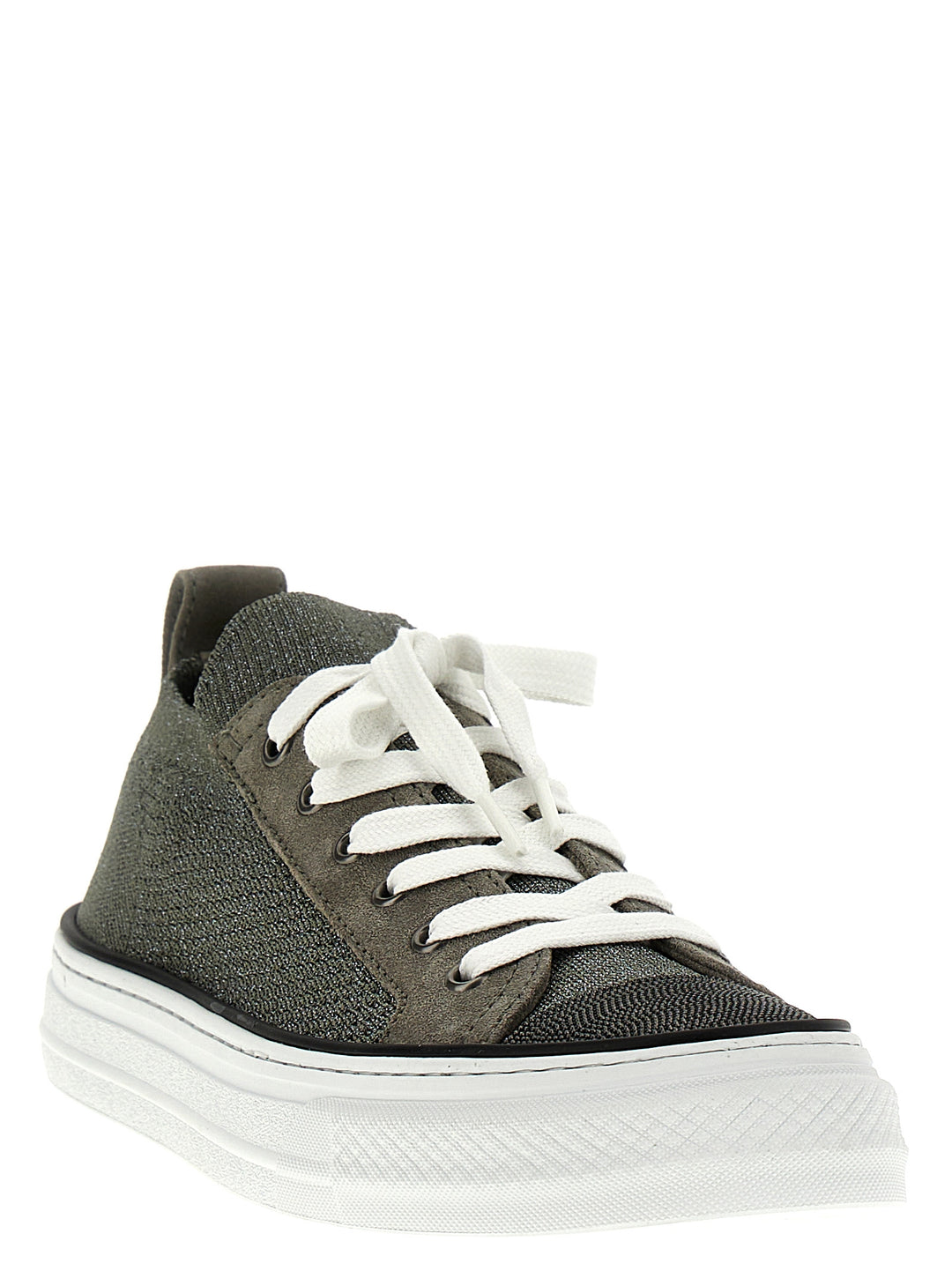 Lurex Knit Sneakers Silver