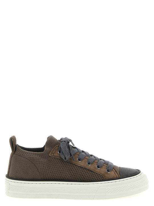 Monile Knit Sneakers Marrone