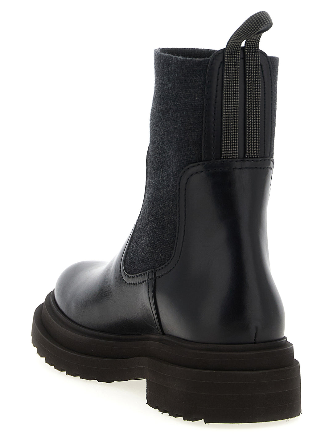 Brunello Cucinelli Precious Loop Detail Ankle Boots Stivali e Stivaletti - Nero | 4d308ca438981c5096a55afcf666fa69037280c0