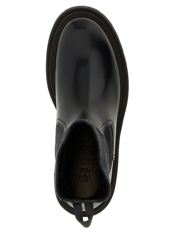 Brunello Cucinelli Precious Loop Detail Ankle Boots Stivali e Stivaletti - Nero | e281247a10960c750bbd2e9b7bd4e01035c6f0c6