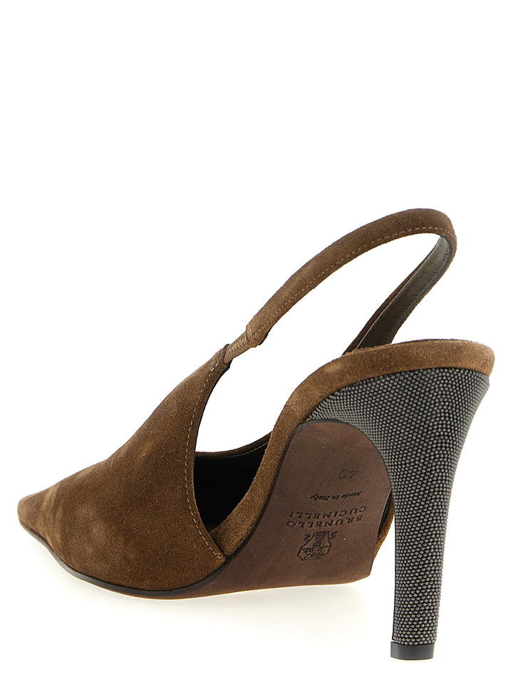Brunello Cucinelli Precious Heels Decollete - Marrone | 24a084a48309542ea63fa2169c64001bcacc99fd