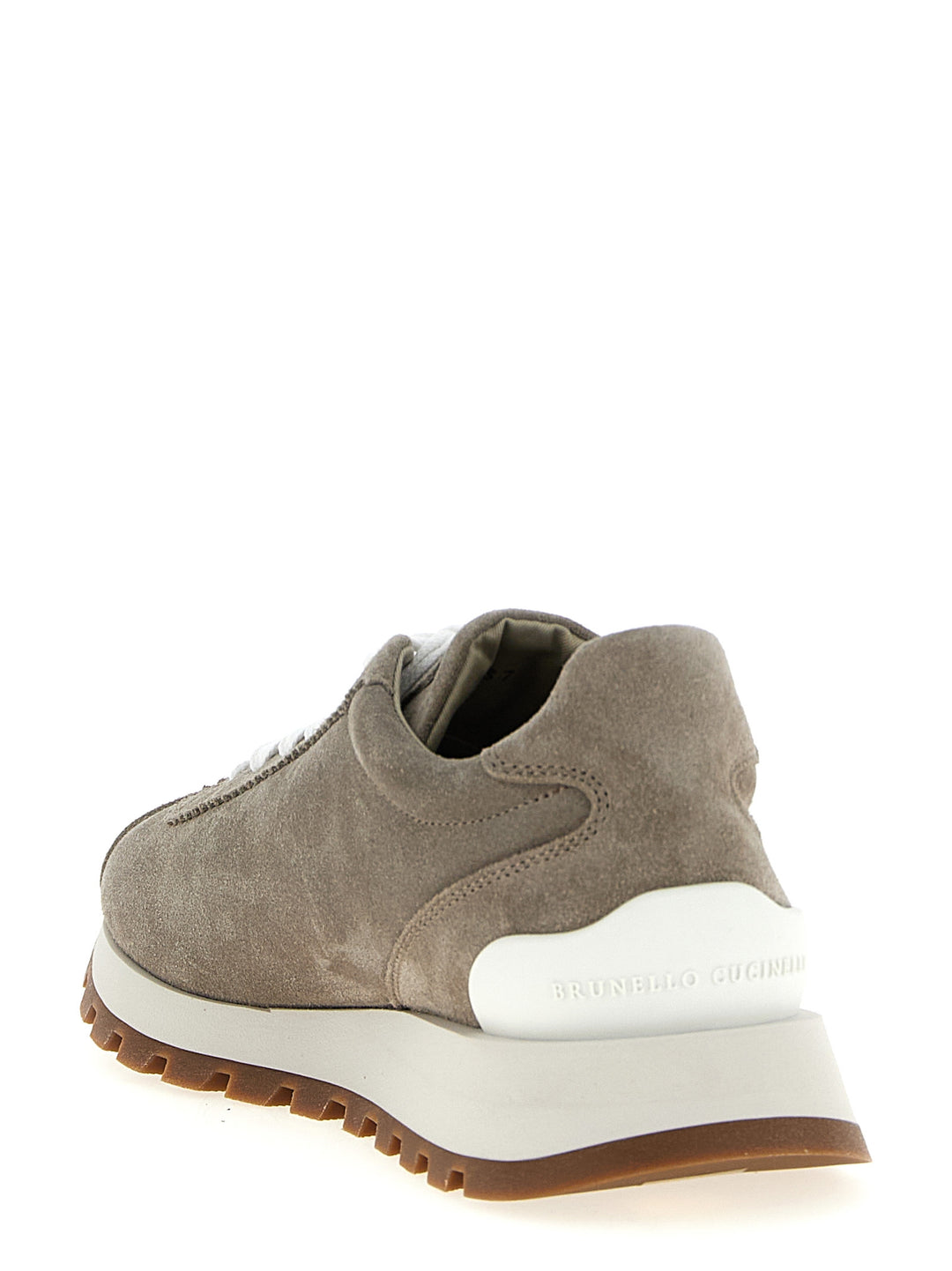 Brunello Cucinelli Shiny Tab Sneakers - Grigio | 9956e867abae4cfcd8441e03530b3933fe16009e